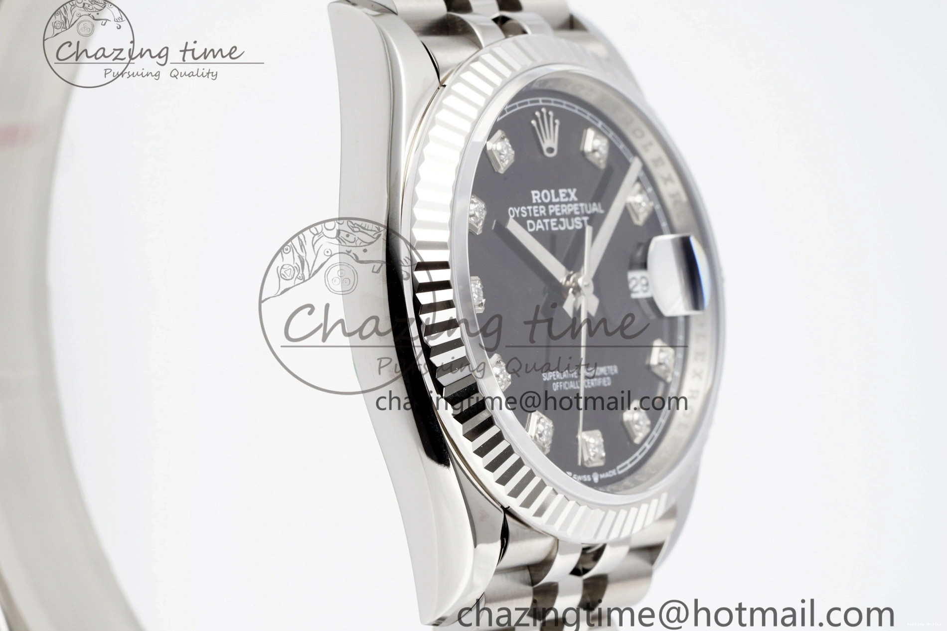 0413 Unique DateJust 36 SS 116234 VSF 1:1 Best Edition 904L Steel Black Diamonds Dial on Jubilee Bracelet VS 2089